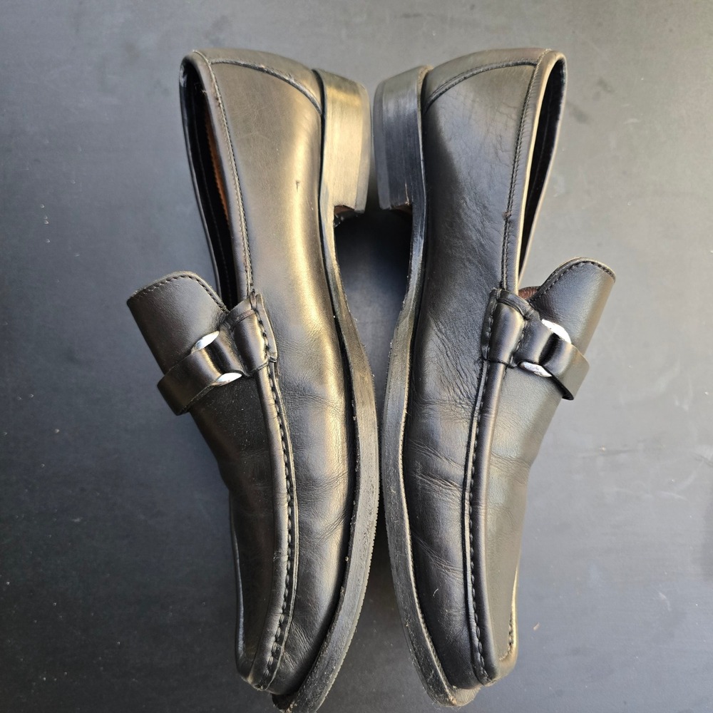 Allen Edmonds Frontino Seven Series Black Leather Square Toe Loafers 11 B Italy - Picture 2 of 10